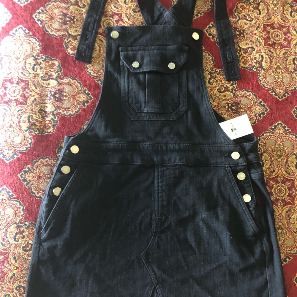 7 for all Mankind denim jumper dress - Picture 6 of 13